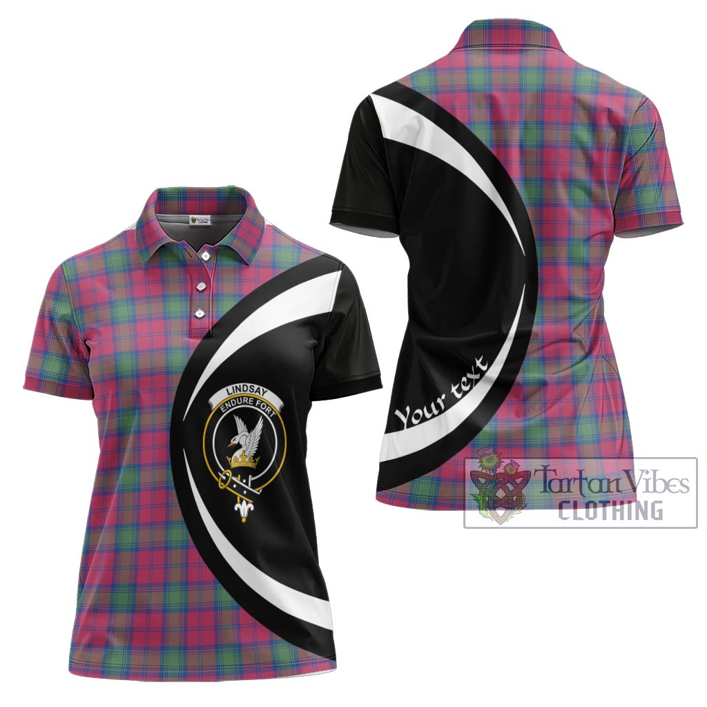 Tartan Vibes Clothing Lindsay Ancient Tartan Women's Polo Shirt with Family Crest Circle Style