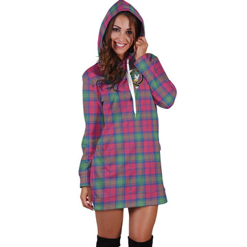 Lindsay Ancient Tartan Hoodie Dress with Family Crest