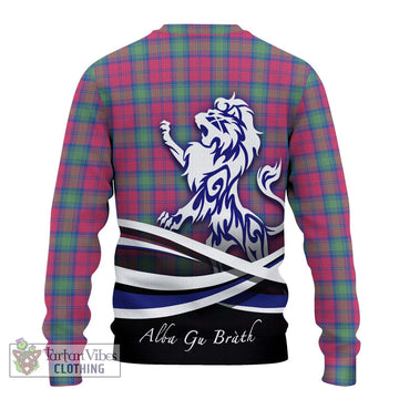 Lindsay Ancient Tartan Ugly Sweater with Alba Gu Brath Regal Lion Emblem