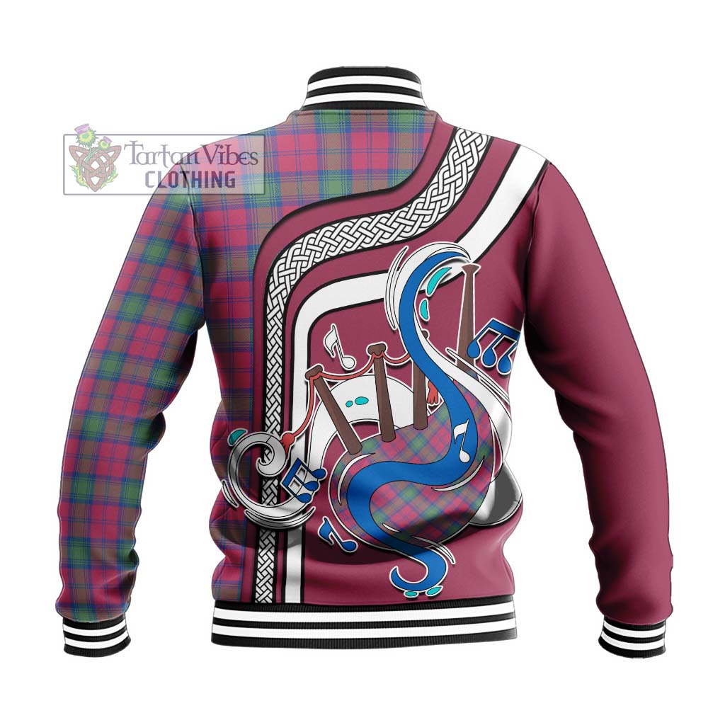 Tartan Vibes Clothing Lindsay Ancient Tartan Baseball Jacket with Epic Bagpipe Style