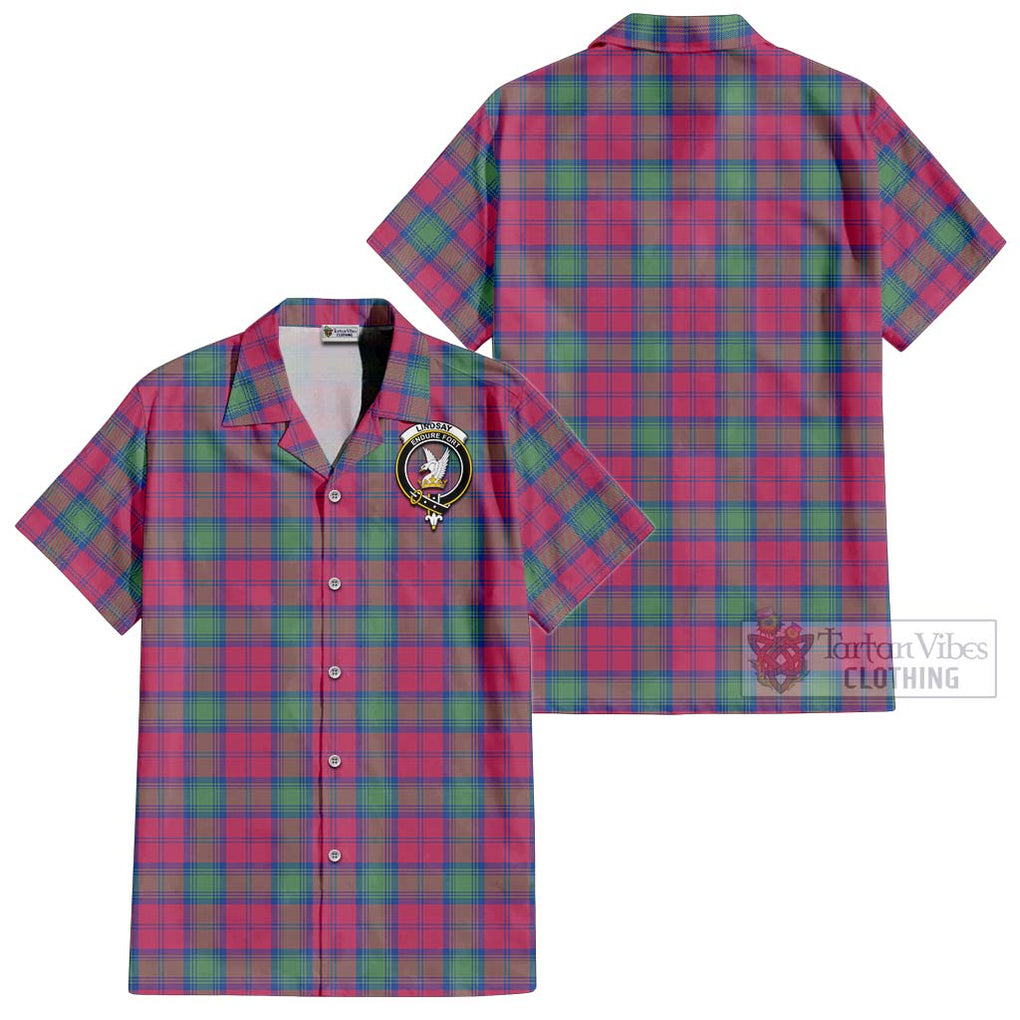 Lindsay Ancient Tartan Cotton Hawaiian Shirt with Family Crest Kid - Tartan Vibes Clothing