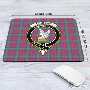 Lindsay Ancient Tartan Mouse Pad with Family Crest