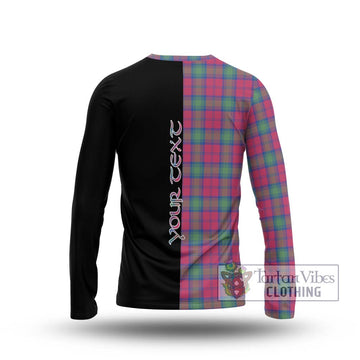 Lindsay Ancient Tartan Long Sleeve T-Shirt with Family Crest and Half Of Me Style