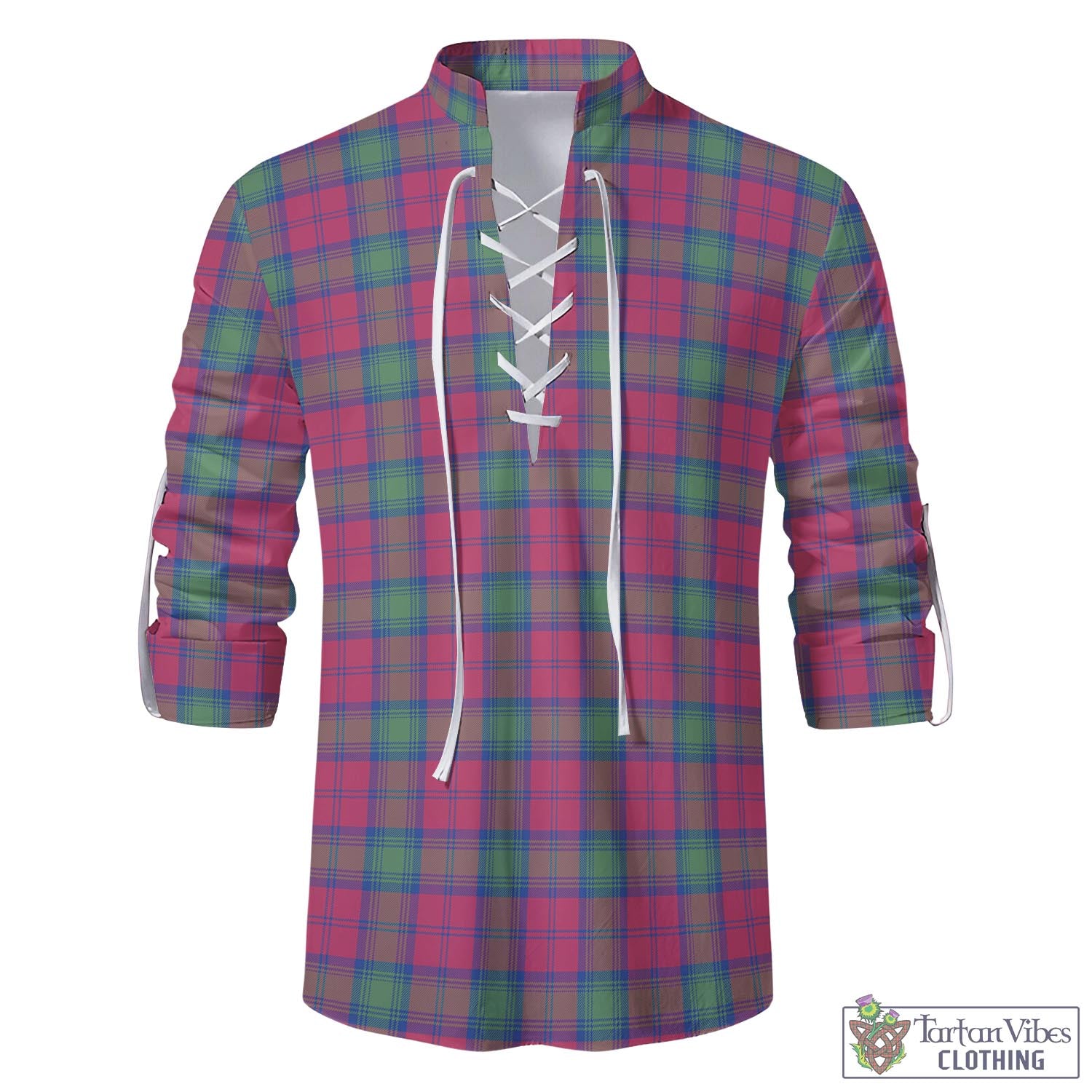 Tartan Vibes Clothing Lindsay Ancient Tartan Men's Scottish Traditional Jacobite Ghillie Kilt Shirt