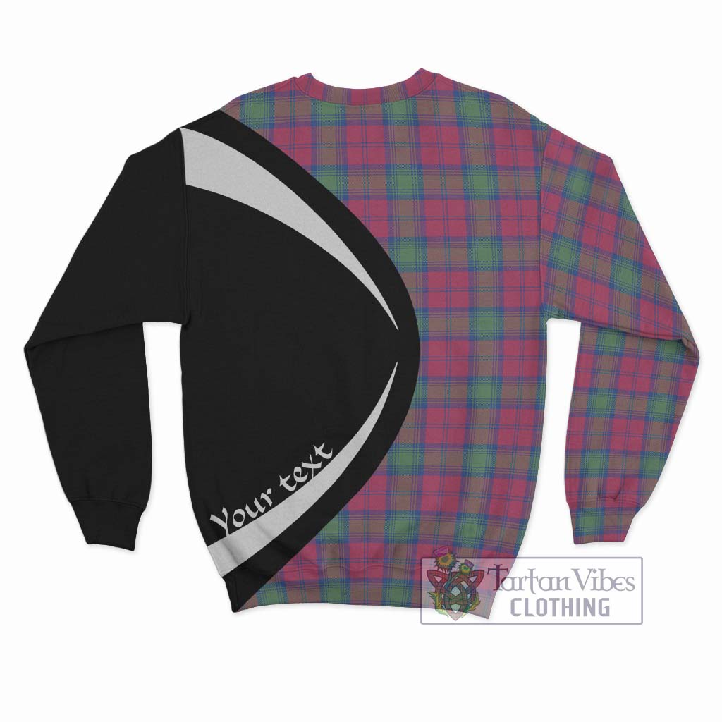 Lindsay Ancient Tartan Sweatshirt with Family Crest Circle Style - Tartan Vibes Clothing