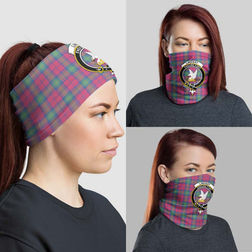 Lindsay Ancient Tartan Neck Gaiters, Tartan Bandanas, Tartan Head Band with Family Crest