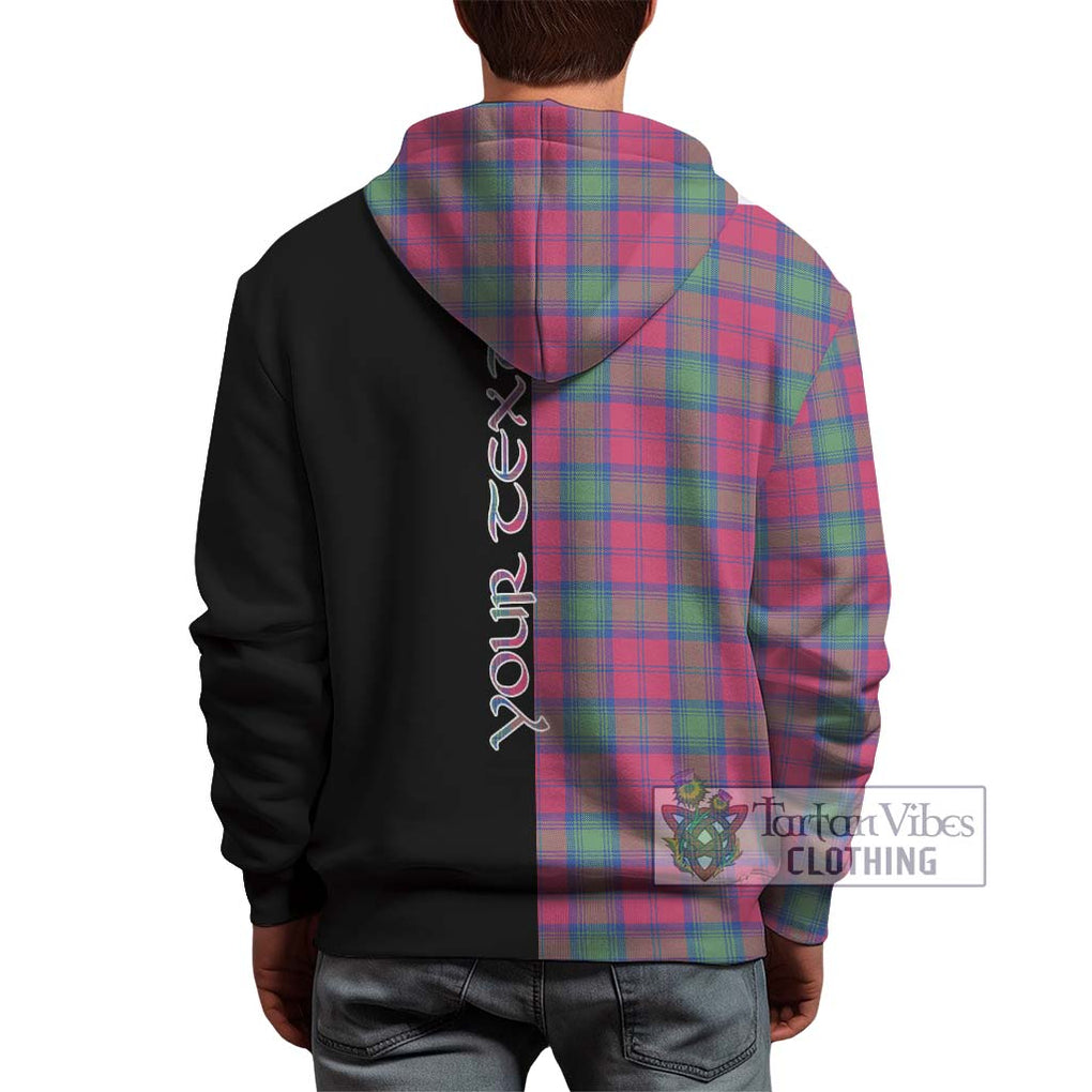 Lindsay Ancient Tartan Hoodie with Family Crest and Half Of Me Style - Tartanvibesclothing Shop