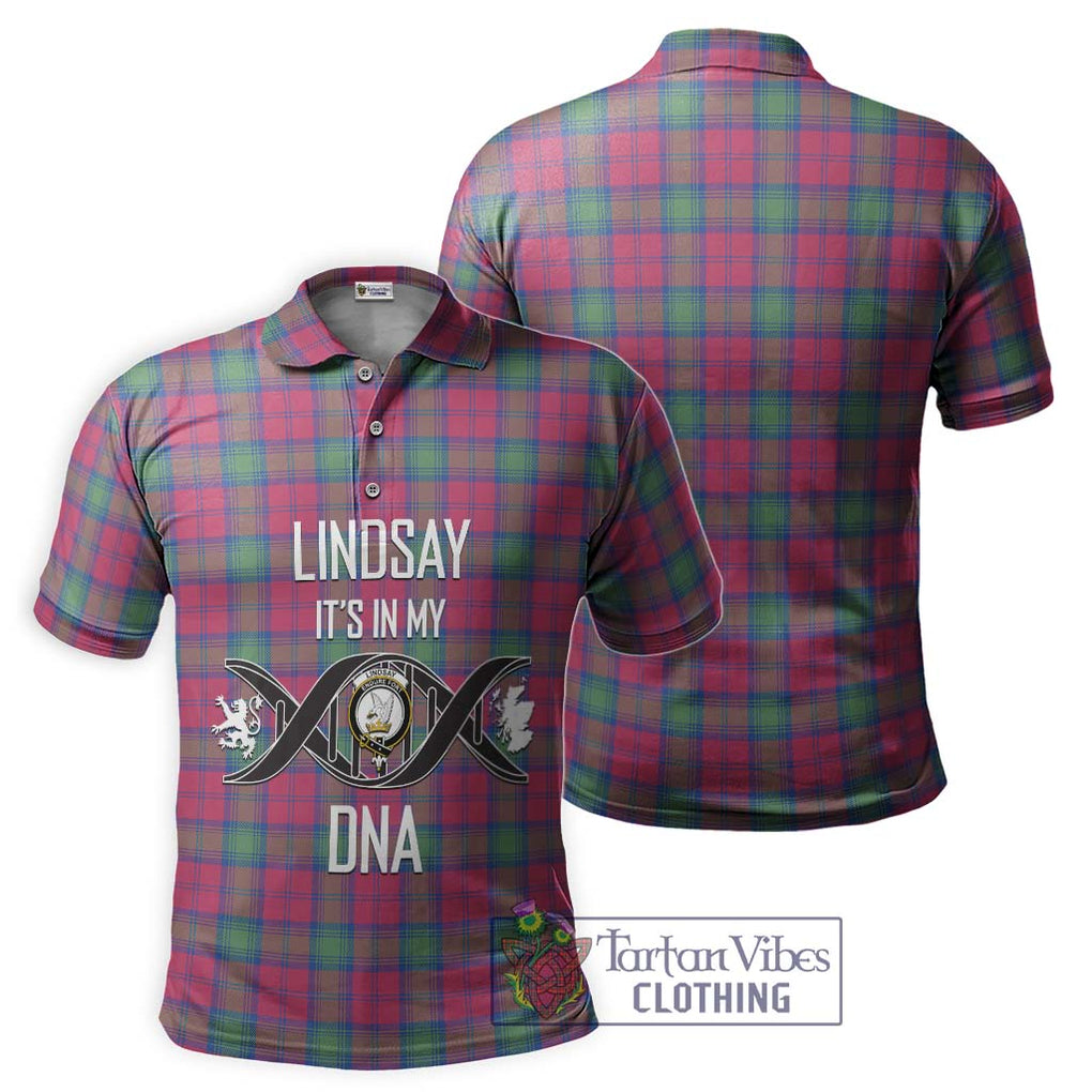 Lindsay Ancient Tartan Polo Shirt with Family Crest DNA In Me Style - Tartanvibesclothing Shop