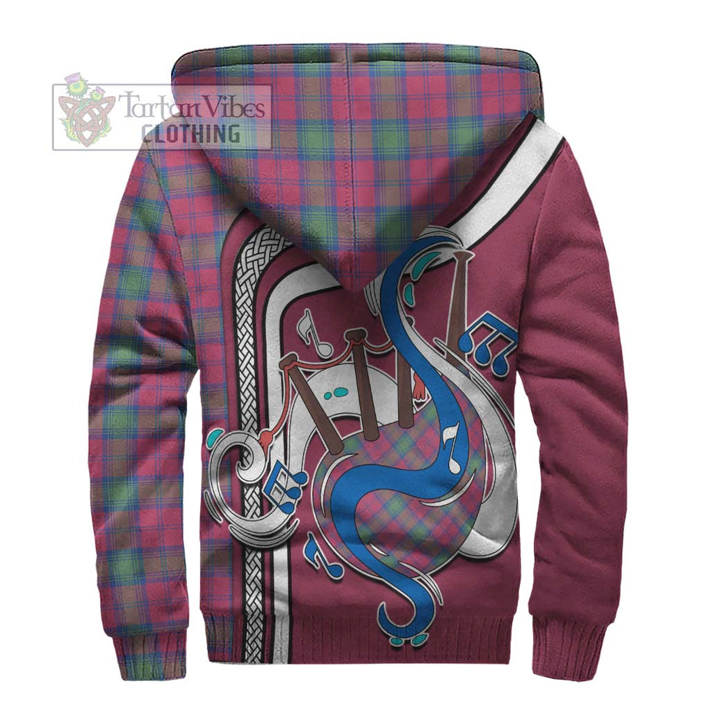 Lindsay Ancient Tartan Sherpa Hoodie with Epic Bagpipe Style - Tartanvibesclothing Shop