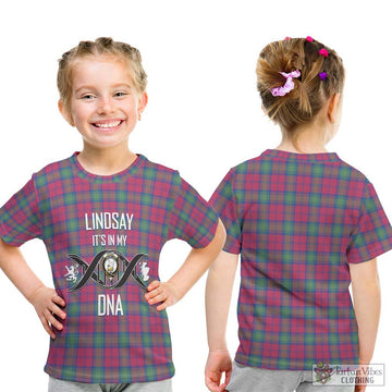 Lindsay Ancient Tartan Kid T-Shirt with Family Crest DNA In Me Style