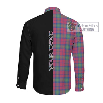 Lindsay Ancient Tartan Long Sleeve Button Shirt with Family Crest and Half Of Me Style