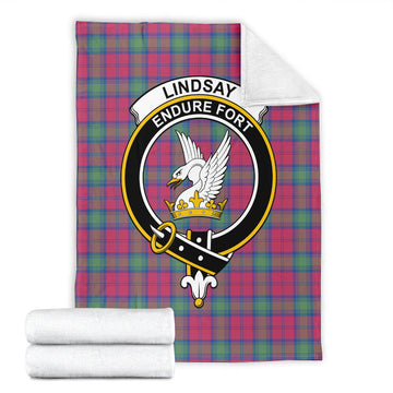 Lindsay Ancient Tartan Blanket with Family Crest