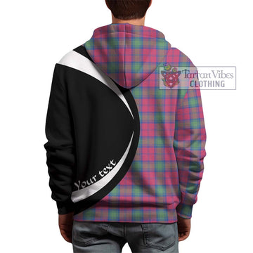 Lindsay Ancient Tartan Hoodie with Family Crest Circle Style