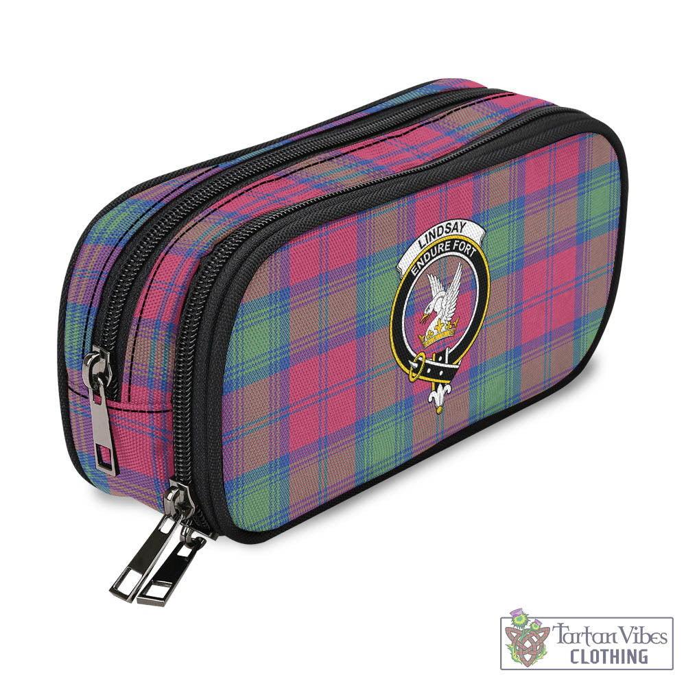 Tartan Vibes Clothing Lindsay Ancient Tartan Pen and Pencil Case with Family Crest