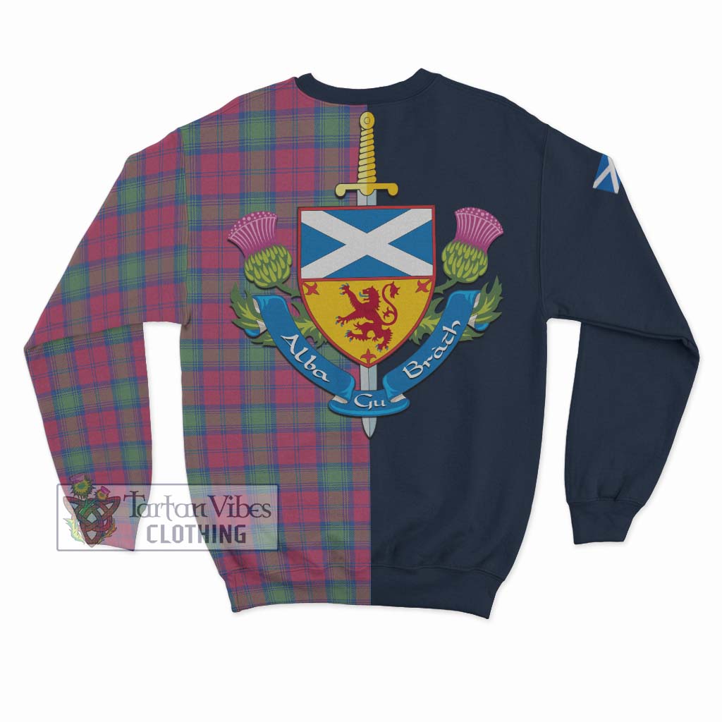 Tartan Vibes Clothing Lindsay Ancient Tartan Sweatshirt with Scottish Lion Royal Arm Half Style