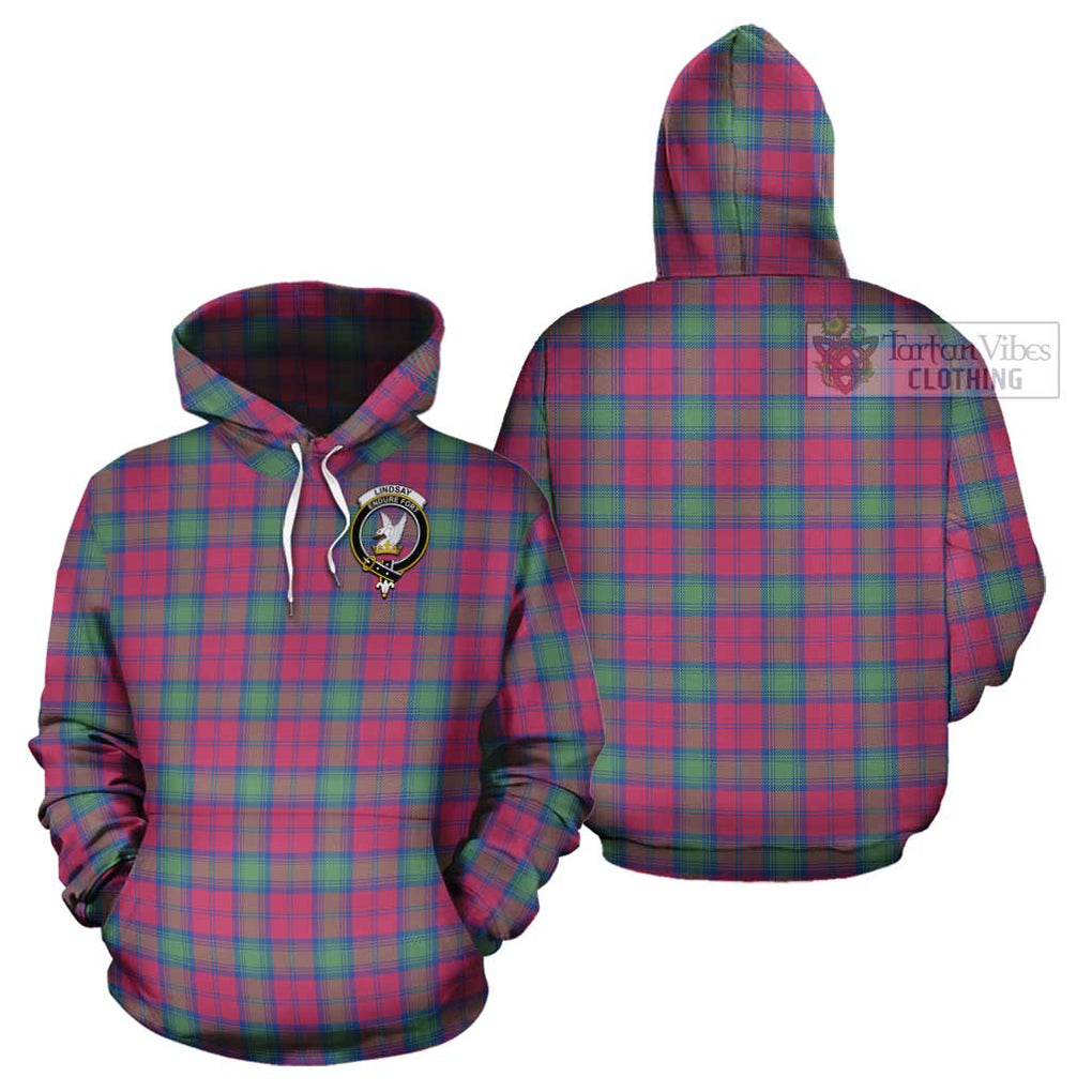 Lindsay Ancient Tartan Cotton Hoodie with Family Crest Pullover Hoodie - Tartan Vibes Clothing