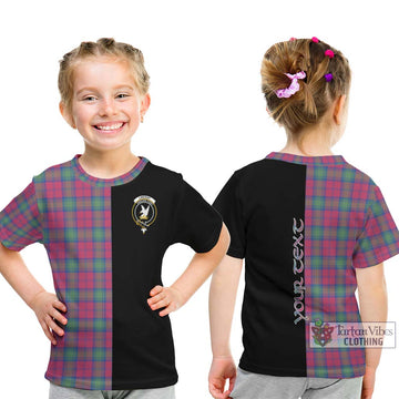 Lindsay Ancient Tartan Kid T-Shirt with Family Crest and Half Of Me Style