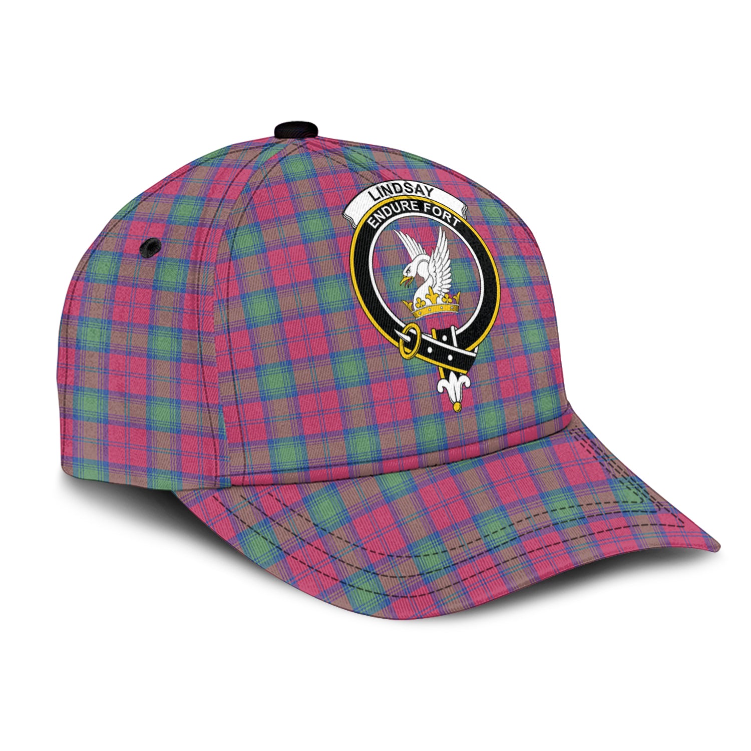 lindsay-ancient-tartan-classic-cap-with-family-crest