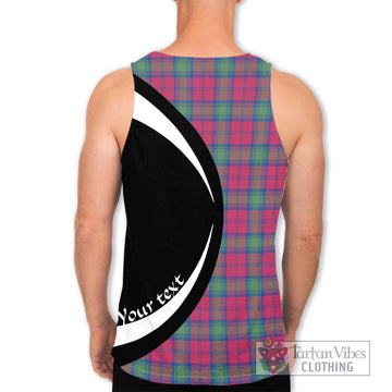 Lindsay Ancient Tartan Men's Tank Top with Family Crest Circle Style