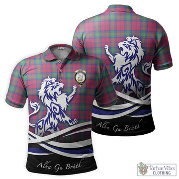 Lindsay Ancient Tartan Polo Shirt with Alba Gu Brath Regal Lion Emblem