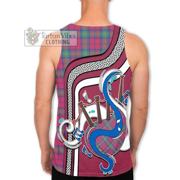 Lindsay Ancient Tartan Men's Tank Top with Epic Bagpipe Style