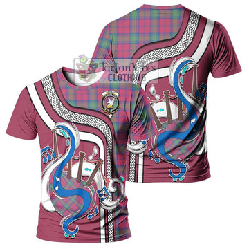 Lindsay Ancient Tartan T-Shirt with Epic Bagpipe Style