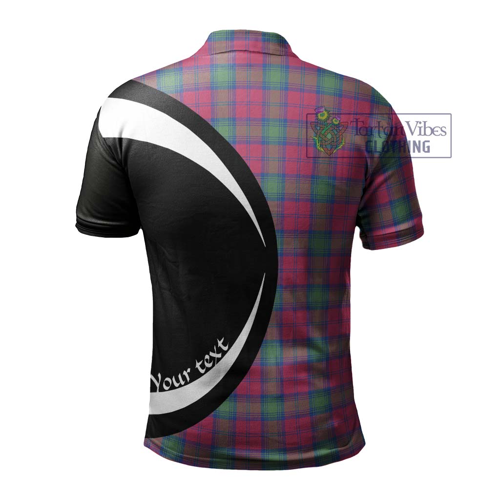 Tartan Vibes Clothing Lindsay Ancient Tartan Men's Polo Shirt with Family Crest Circle Style