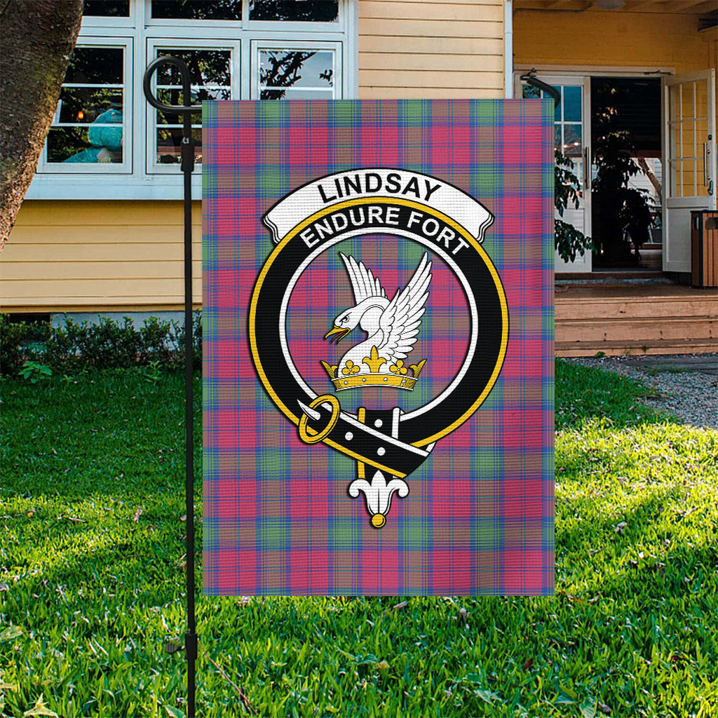 lindsay-ancient-tartan-flag-with-family-crest