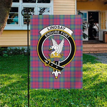 Lindsay Ancient Tartan Flag with Family Crest