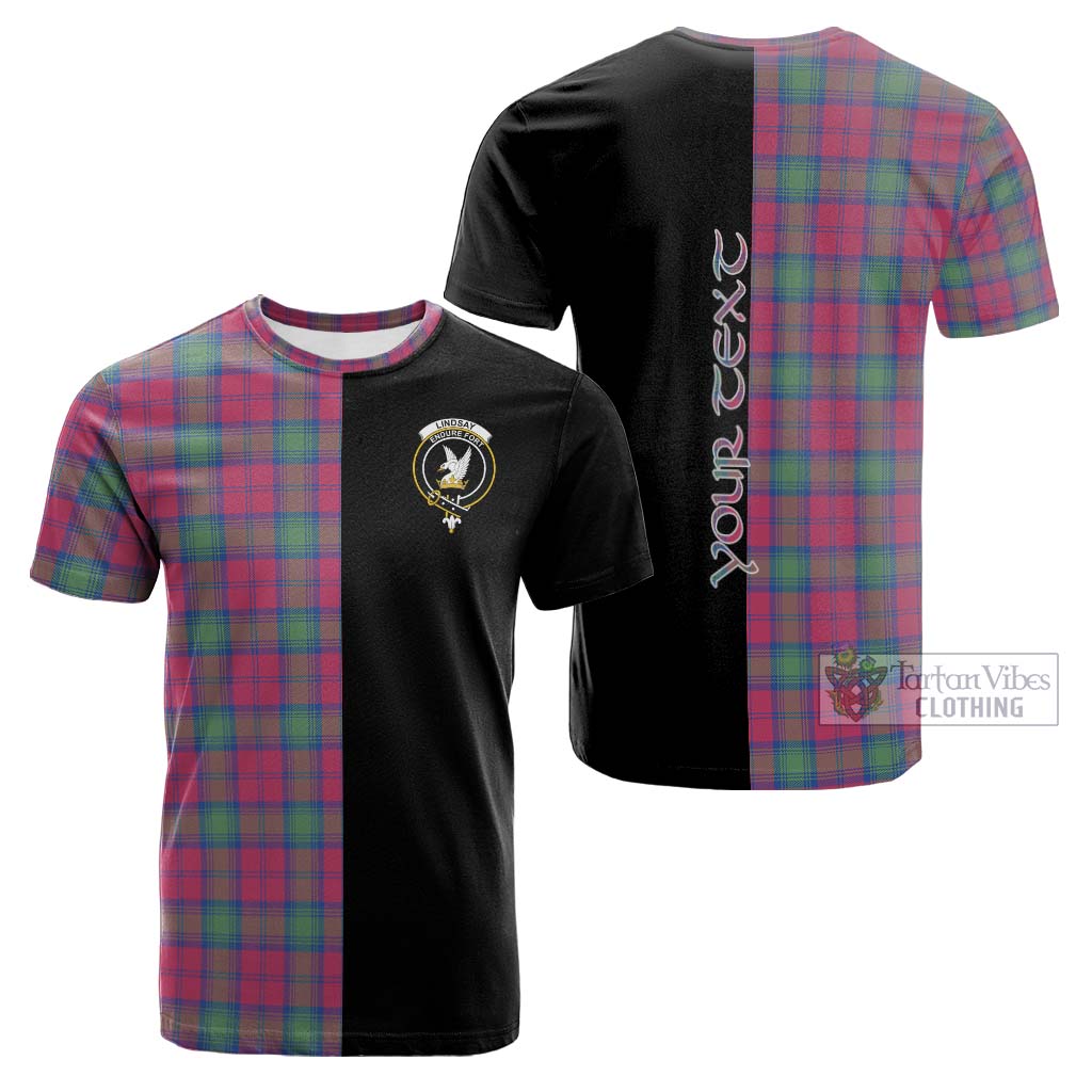 Tartan Vibes Clothing Lindsay Ancient Tartan Cotton T-shirt with Family Crest and Half Of Me Style