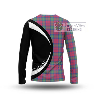 Lindsay Ancient Tartan Long Sleeve T-Shirt with Family Crest Circle Style