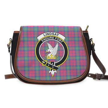 Lindsay Ancient Tartan Saddle Bag with Family Crest