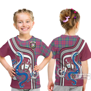 Lindsay Ancient Tartan Kid T-Shirt with Epic Bagpipe Style