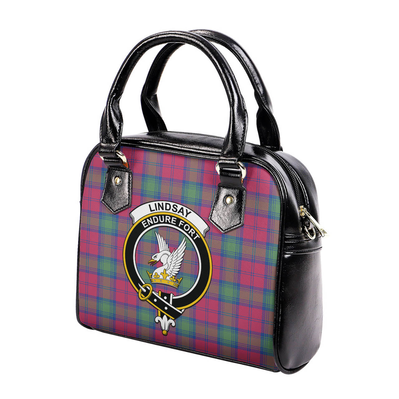 Lindsay Ancient Tartan Shoulder Handbags with Family Crest - Tartanvibesclothing