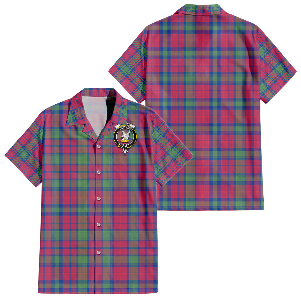 lindsay-ancient-tartan-short-sleeve-button-down-shirt-with-family-crest
