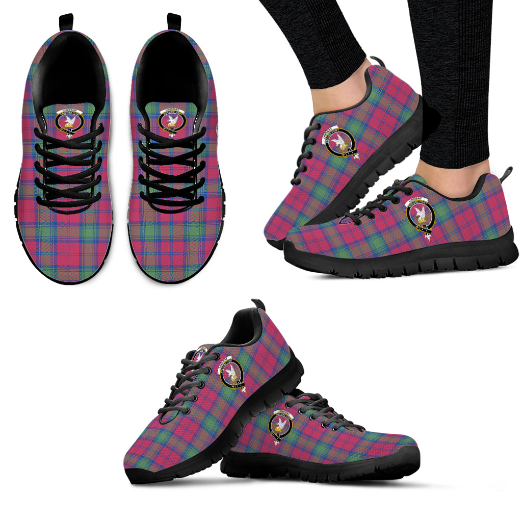 Lindsay Ancient Tartan Sneakers with Family Crest - Tartan Vibes Clothing