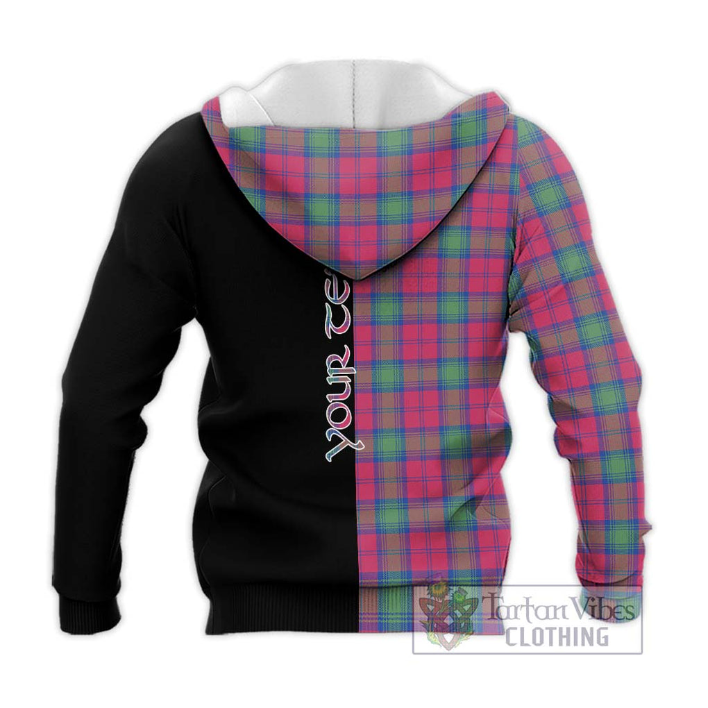 Lindsay Ancient Tartan Knitted Hoodie with Family Crest and Half Of Me Style - Tartanvibesclothing Shop