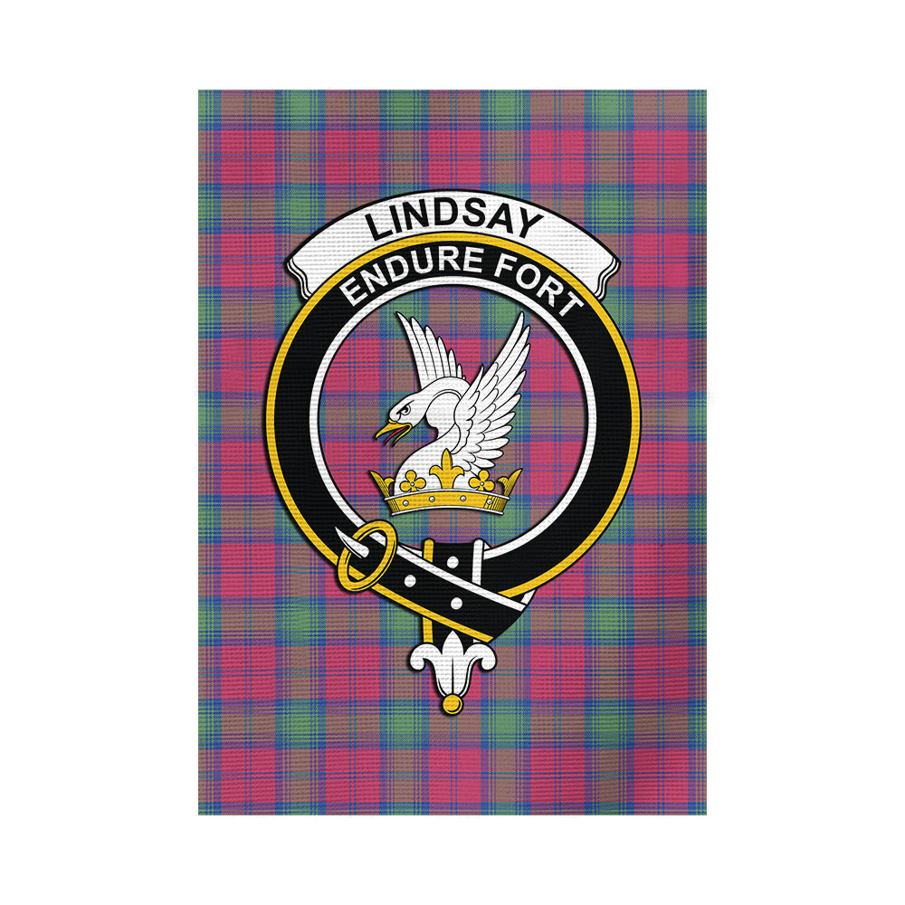 lindsay-ancient-tartan-flag-with-family-crest