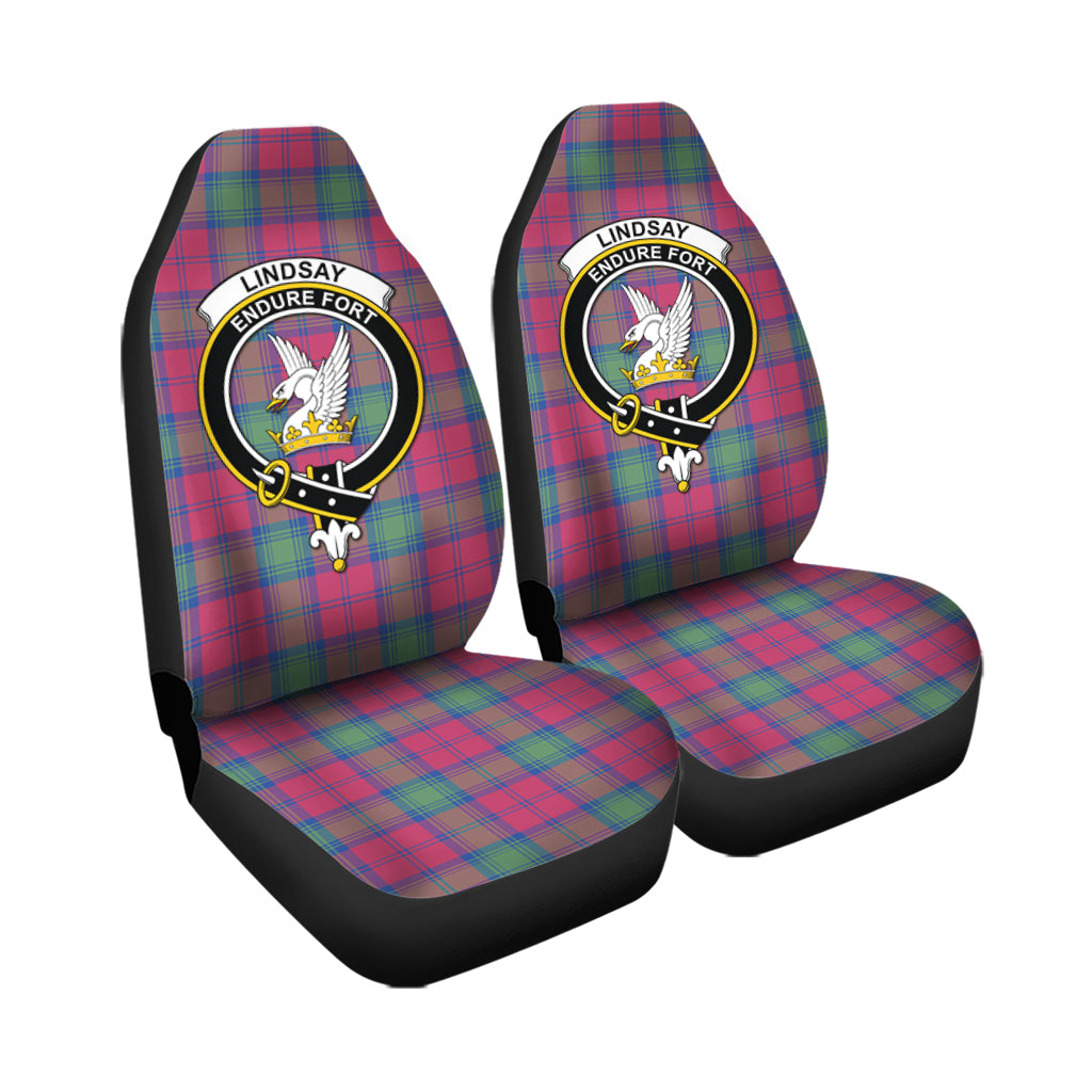 Lindsay Ancient Tartan Car Seat Cover with Family Crest - Tartanvibesclothing