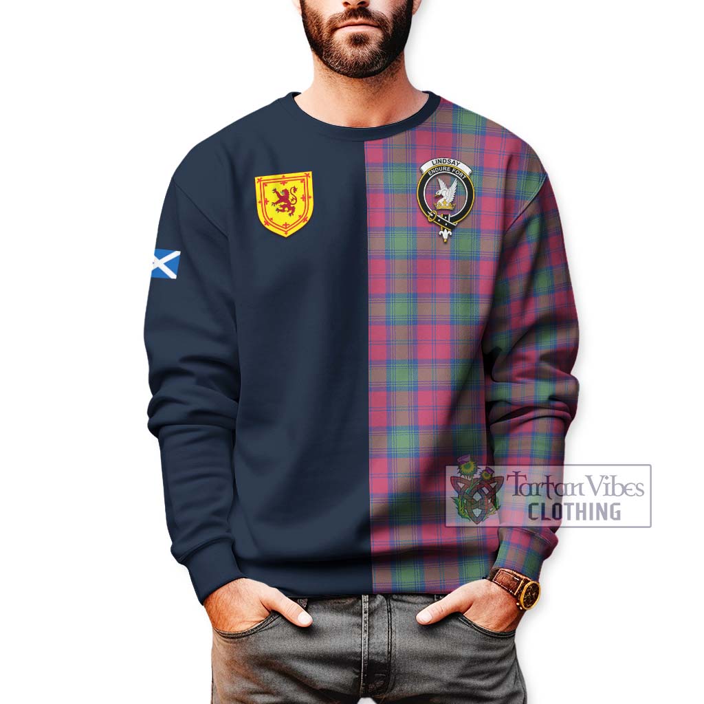 Tartan Vibes Clothing Lindsay Ancient Tartan Sweatshirt with Scottish Lion Royal Arm Half Style