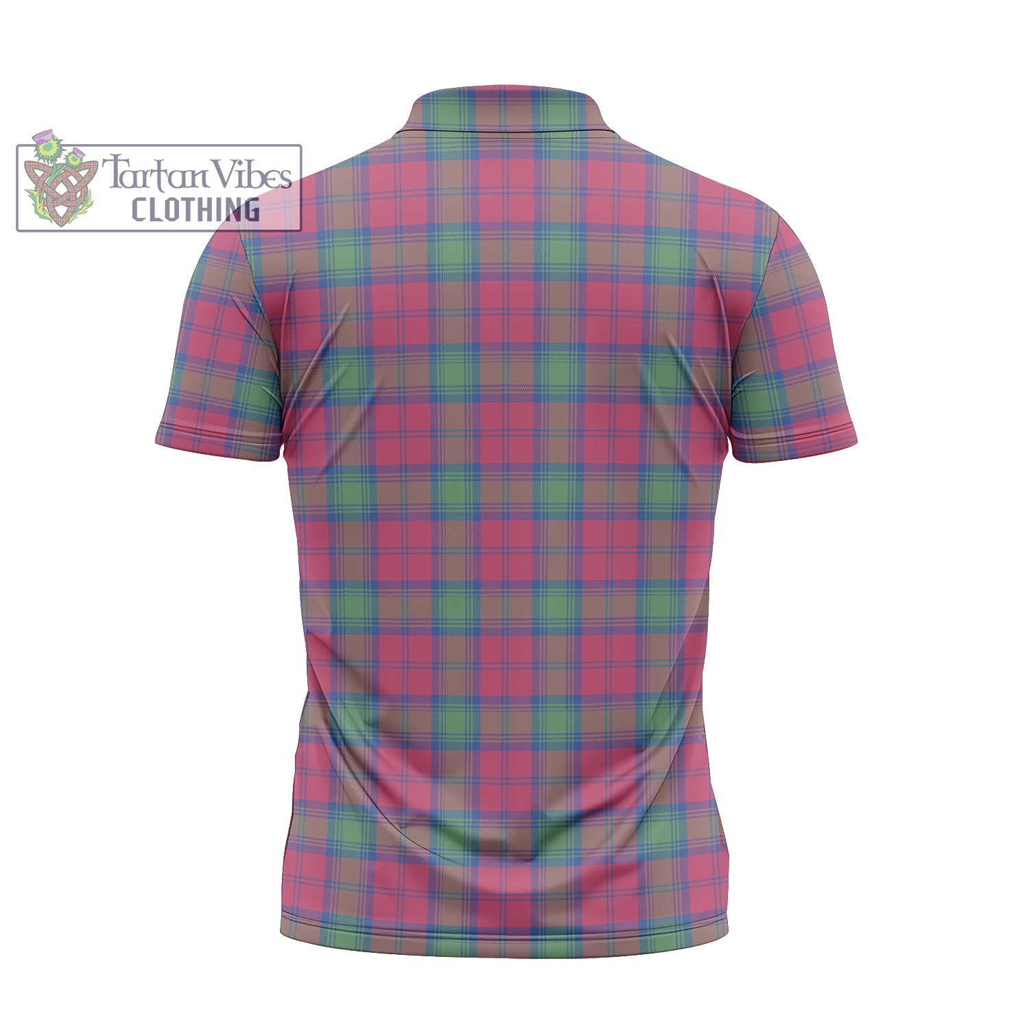 Tartan Vibes Clothing Lindsay Ancient Tartan Zipper Polo Shirt with Family Crest