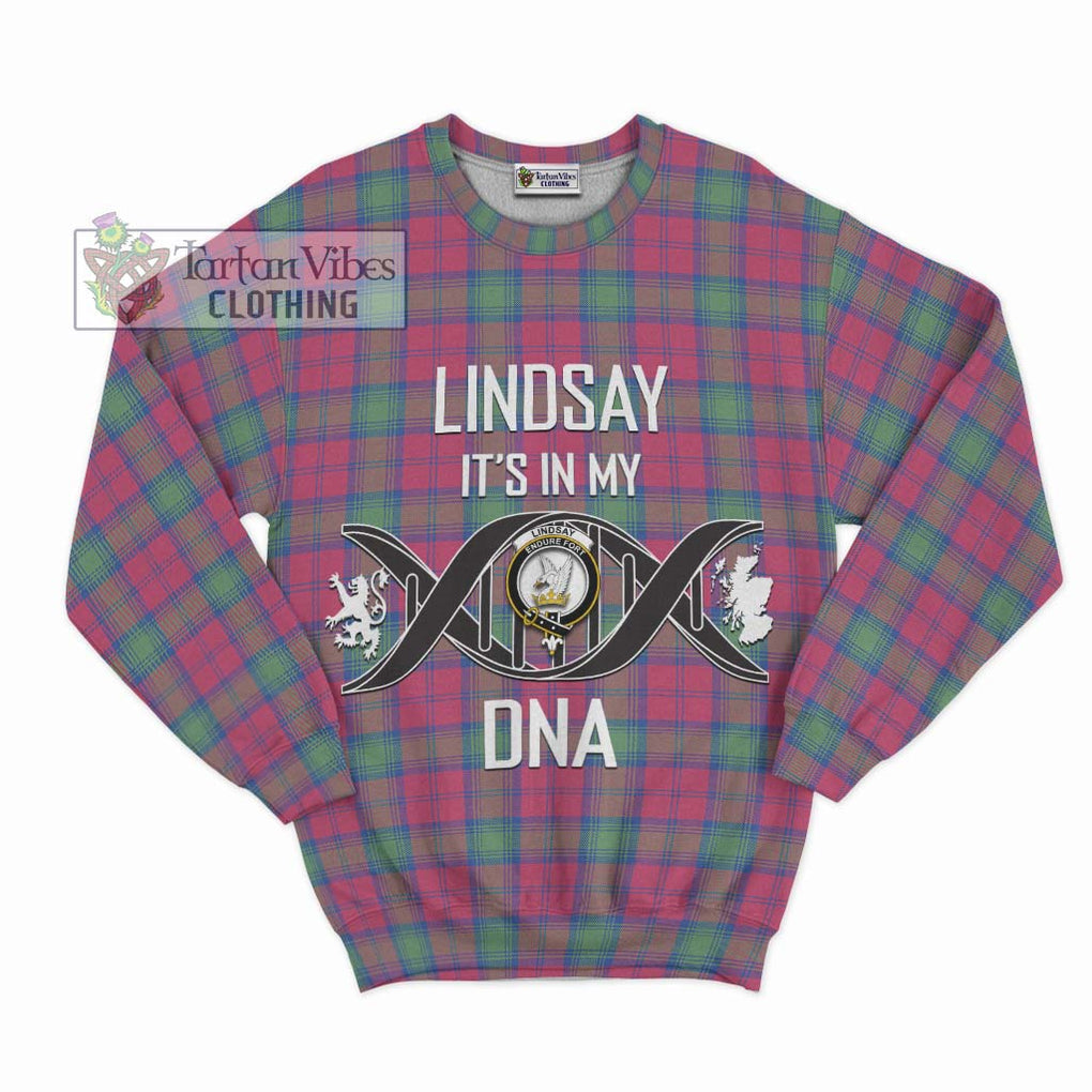 Lindsay Ancient Tartan Sweatshirt with Family Crest DNA In Me Style - Tartanvibesclothing Shop