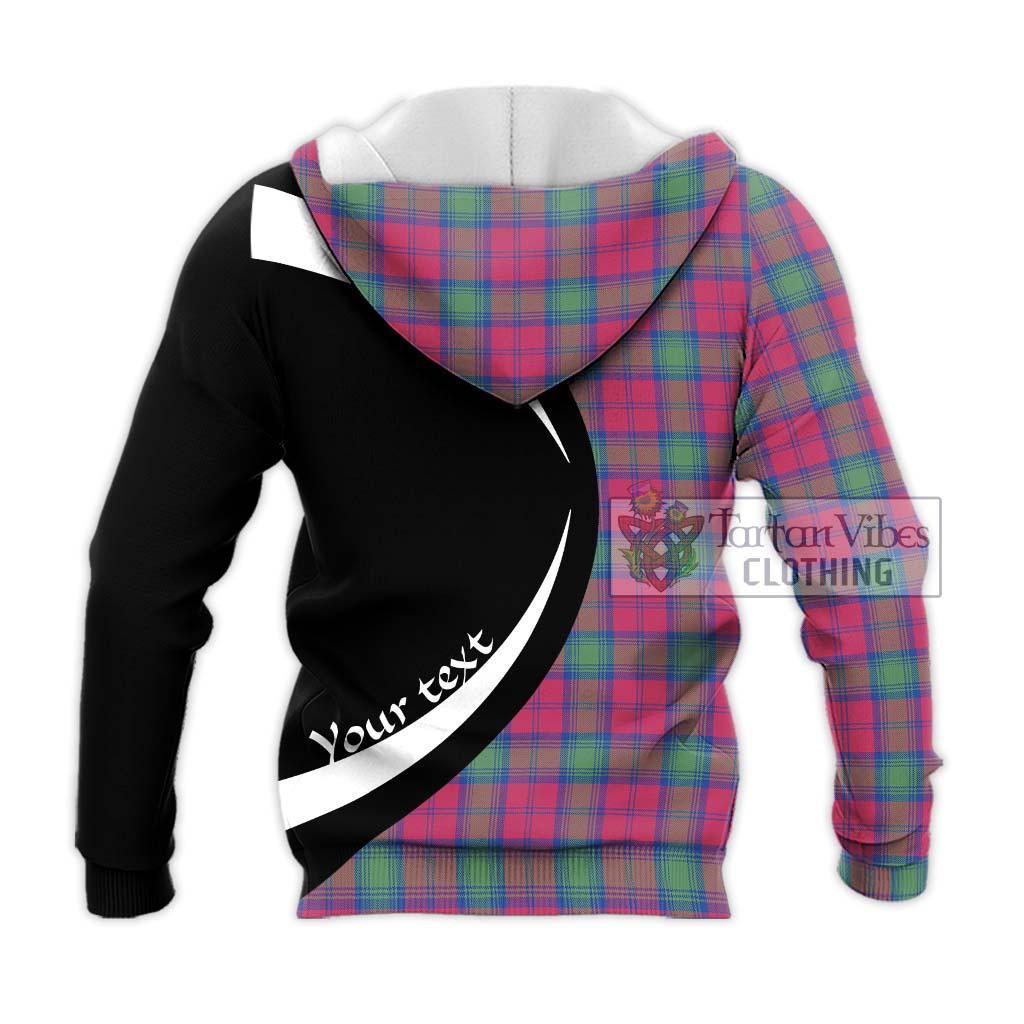 Tartan Vibes Clothing Lindsay Ancient Tartan Knitted Hoodie with Family Crest Circle Style