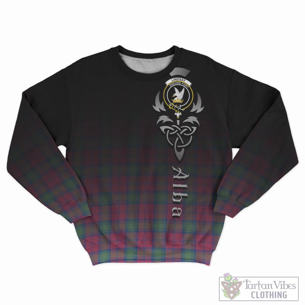 Tartan Vibes Clothing Lindsay Ancient Tartan Sweatshirt Featuring Alba Gu Brath Family Crest Celtic Inspired