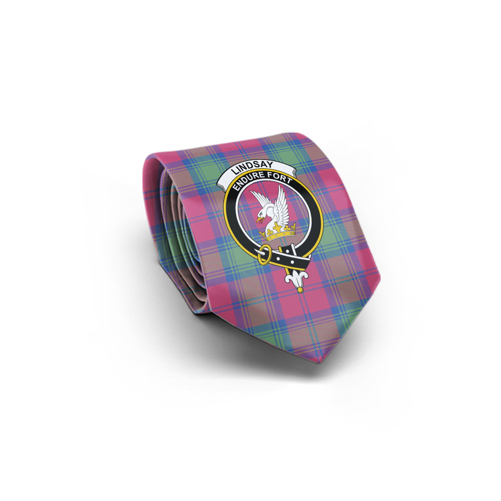 Lindsay Ancient Tartan Classic Necktie with Family Crest - Tartan Vibes Clothing