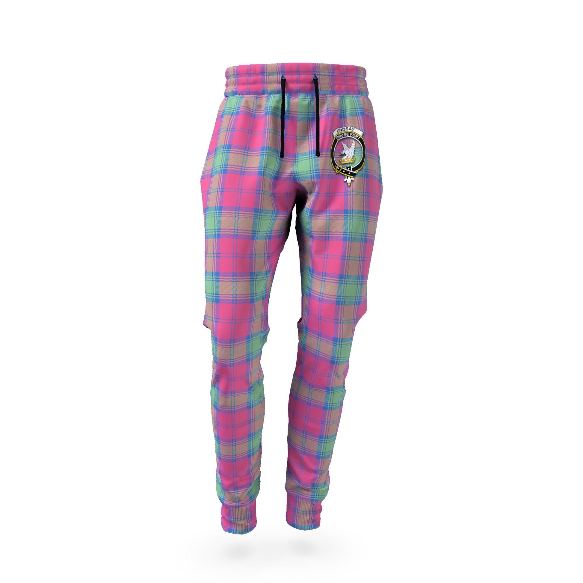 Lindsay Ancient Tartan Joggers Pants with Family Crest - Tartan Vibes Clothing