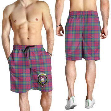 Lindsay Ancient Tartan Mens Shorts with Family Crest