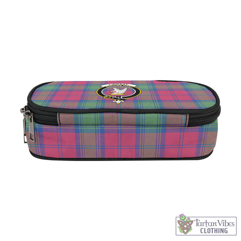 Tartan Vibes Clothing Lindsay Ancient Tartan Pen and Pencil Case with Family Crest