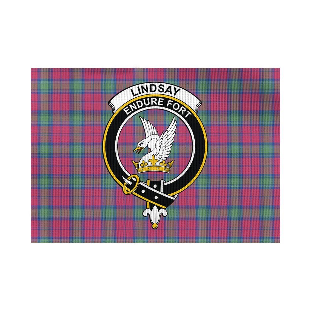 lindsay-ancient-tartan-flag-with-family-crest