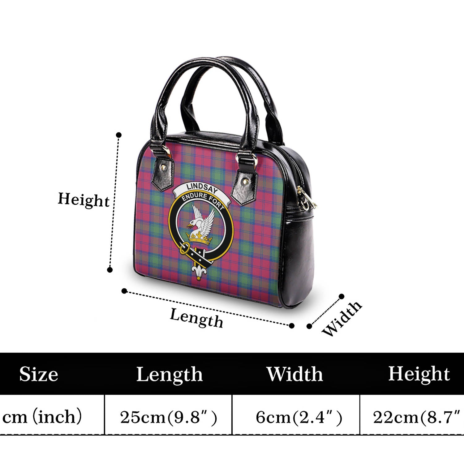 Lindsay Ancient Tartan Shoulder Handbags with Family Crest - Tartanvibesclothing